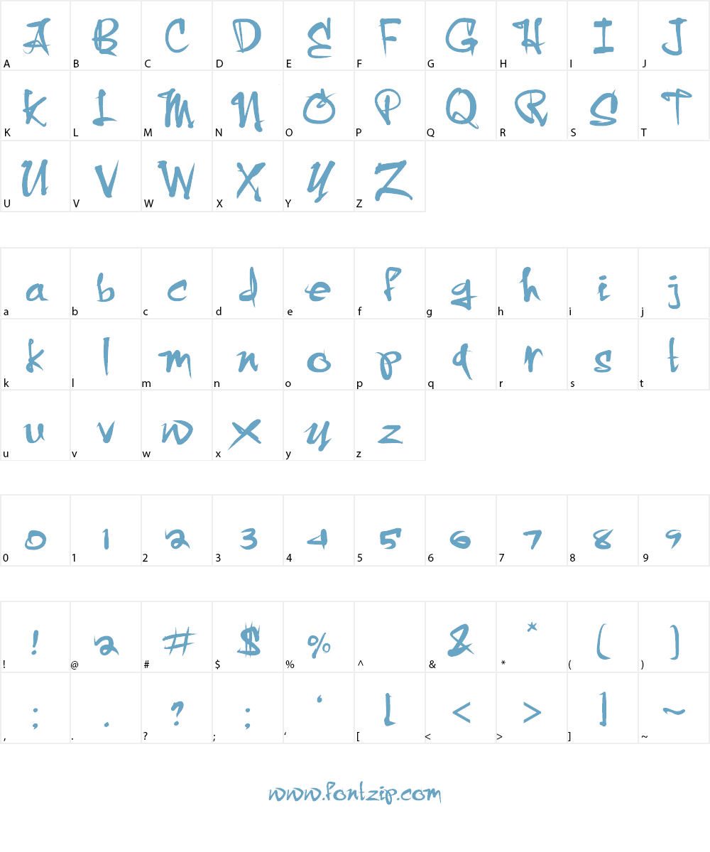 Crazy Brush Font Character